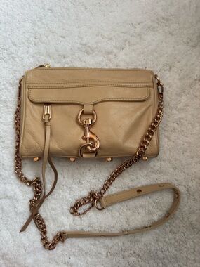 Rebecca Minkoff Beige Leather Crossbody Chain Bag